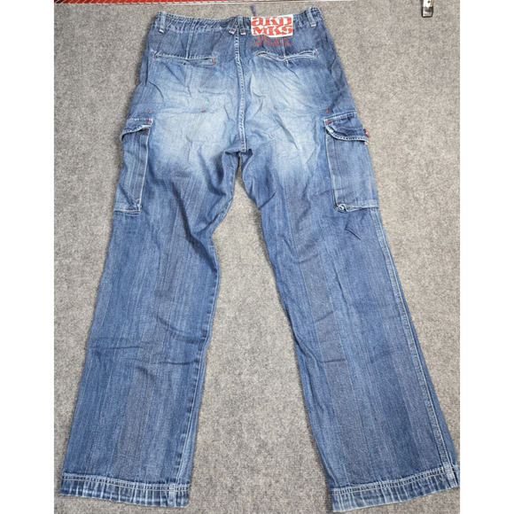 Akademiks Jeans Mens 36x31 Blue Denim Hip Hop Baggy Skater Wide Grunge Y2K - Picture 2 of 14